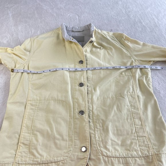 VTG Columbia Denim Jean Jacket Womens Size L Yellow Button Up Pockets Outdoors - Picture 5 of 16